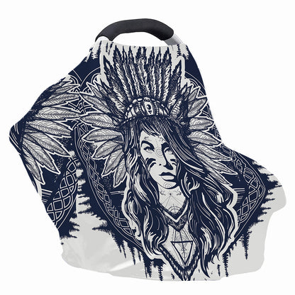 Tribal Native Indian Girl Print Baby Seat Cover