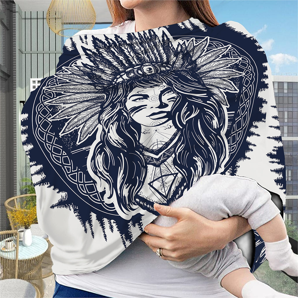 Tribal Native Indian Girl Print Baby Seat Cover