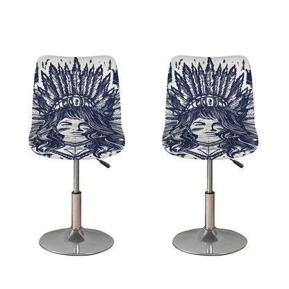 Tribal Native Indian Girl Print Bar Stool Covers
