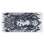 Tribal Native Indian Girl Print Beach Towel