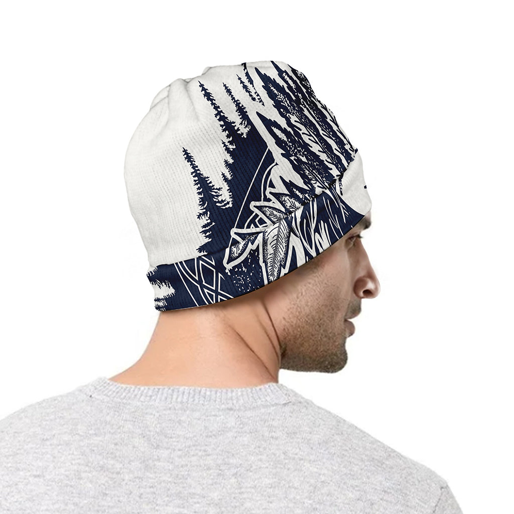 Tribal Native Indian Girl Print Beanie