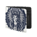 Tribal Native Indian Girl Print Bifold Wallet