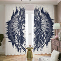 Tribal Native Indian Girl Print Dimout Pencil Pleat Curtains