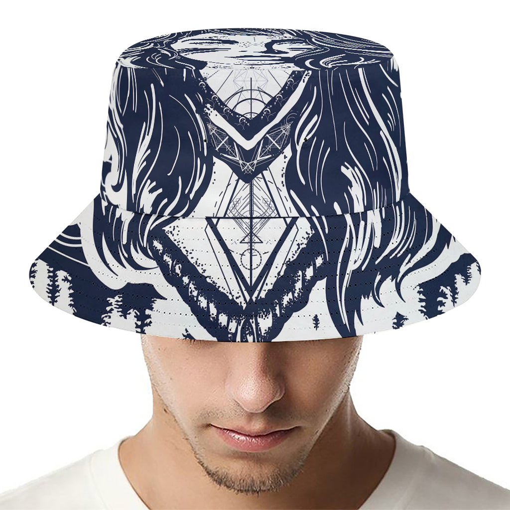 Tribal Native Indian Girl Print Bucket Hat