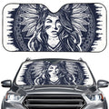 Tribal Native Indian Girl Print Car Windshield Sun Shade