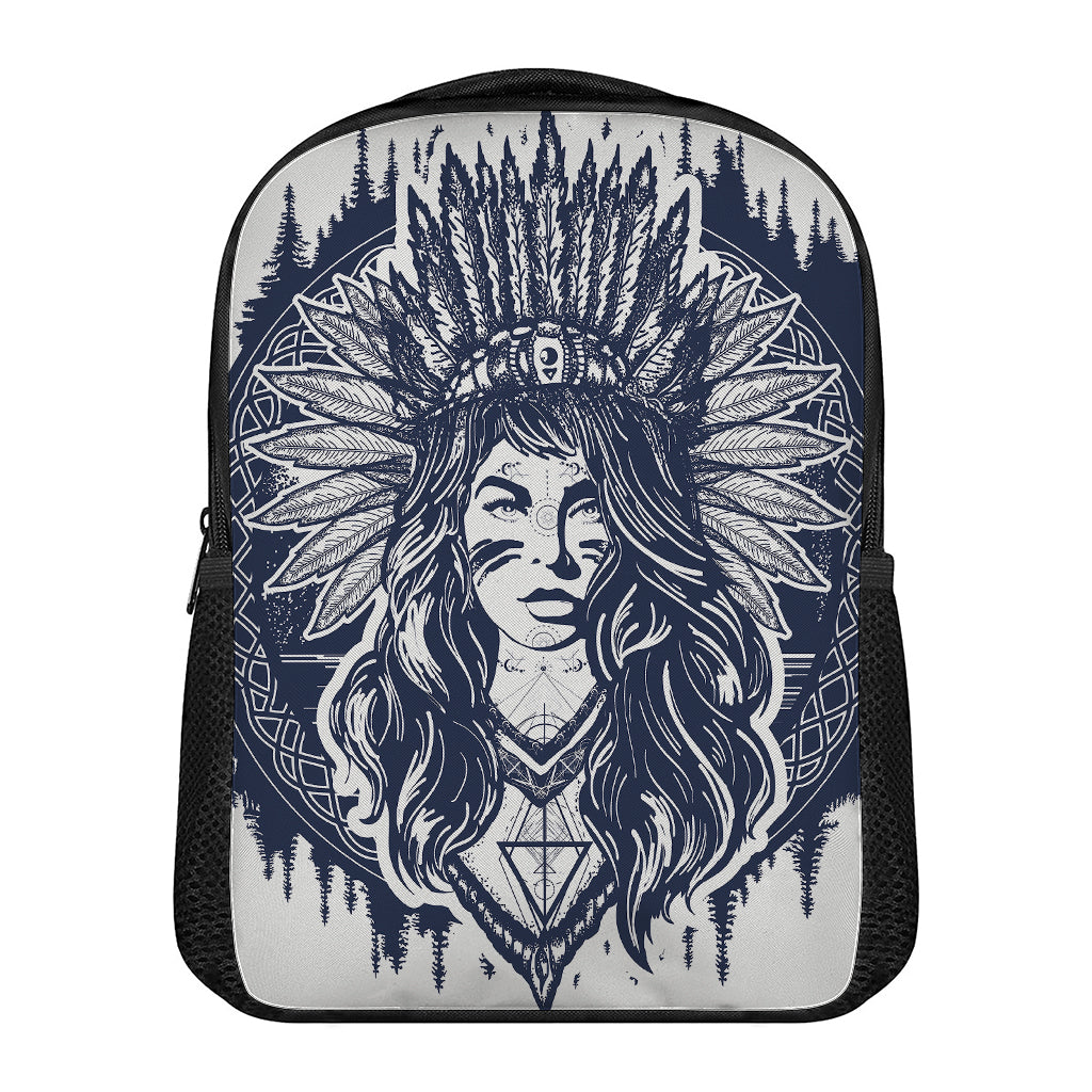 Tribal Native Indian Girl Print Casual Backpack