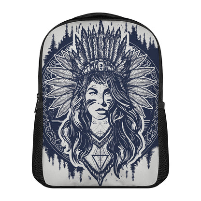 Tribal Native Indian Girl Print Casual Backpack