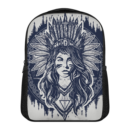 Tribal Native Indian Girl Print Casual Backpack