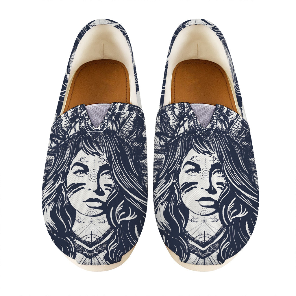 Tribal Native Indian Girl Print Casual Shoes