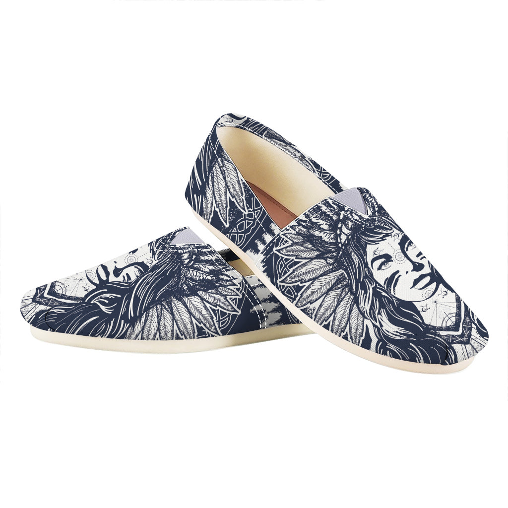 Tribal Native Indian Girl Print Casual Shoes