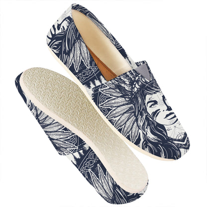 Tribal Native Indian Girl Print Casual Shoes