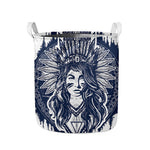 Tribal Native Indian Girl Print Collapsible Laundry Basket