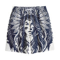 Tribal Native Indian Girl Print Cotton Shorts