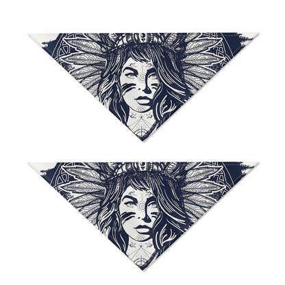 Tribal Native Indian Girl Print Dog Bandana