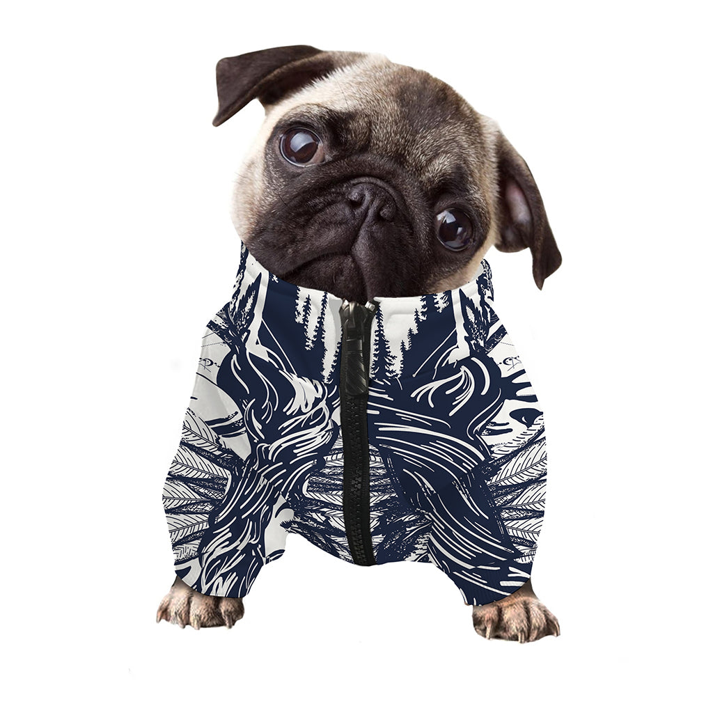Tribal Native Indian Girl Print Dog Zip Up Jacket