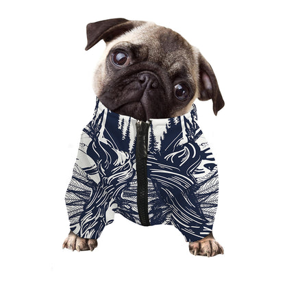 Tribal Native Indian Girl Print Dog Zip Up Jacket