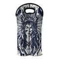 Tribal Native Indian Girl Print Double Neoprene Wine Tote