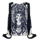 Tribal Native Indian Girl Print Drawstring Backpack