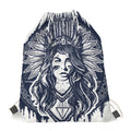 Tribal Native Indian Girl Print Drawstring Bag