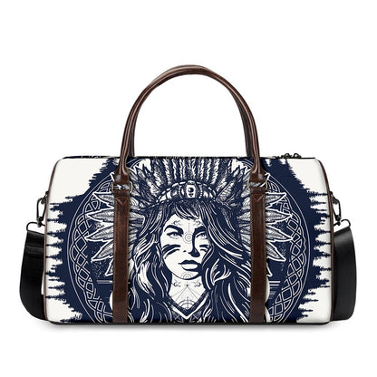 Tribal Native Indian Girl Print Duffle Bag