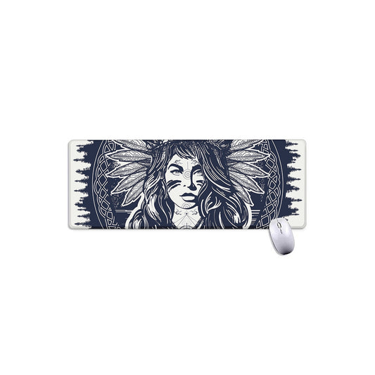 Tribal Native Indian Girl Print Extended Mouse Pad