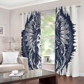 Tribal Native Indian Girl Print Extra Wide Grommet Curtains