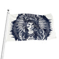 Tribal Native Indian Girl Print Flag
