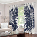 Tribal Native Indian Girl Print Grommet Curtains