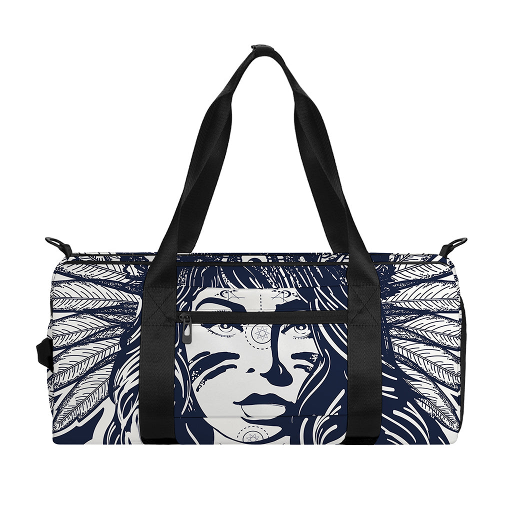 Tribal Native Indian Girl Print Gym Bag