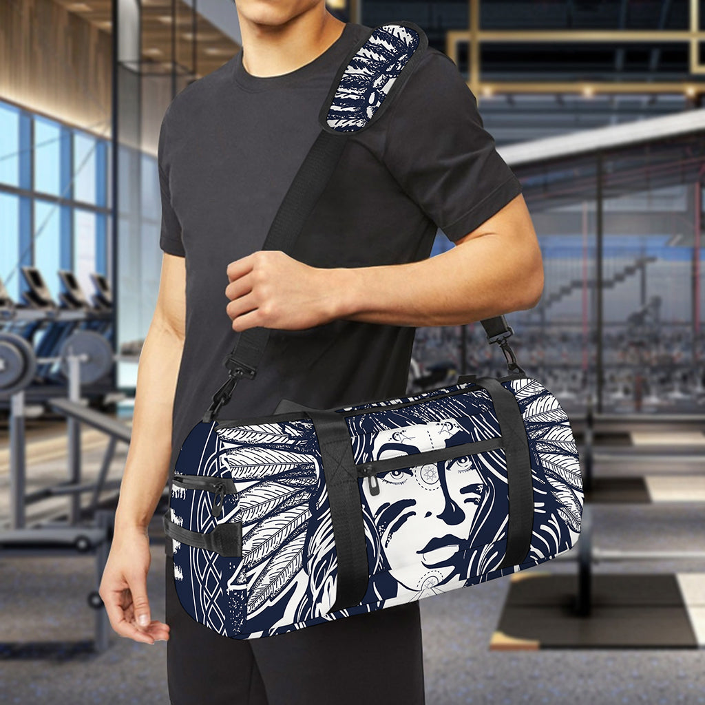 Tribal Native Indian Girl Print Gym Bag