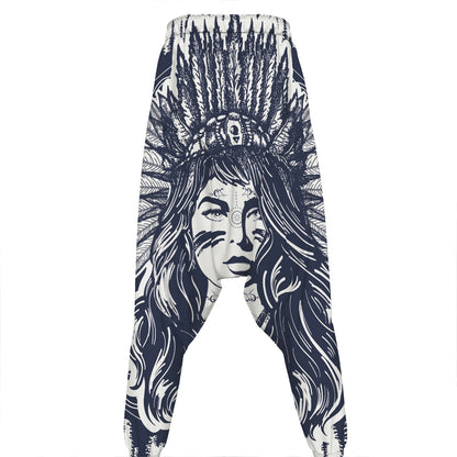 Tribal Native Indian Girl Print Hammer Pants