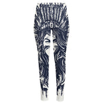Tribal Native Indian Girl Print High-Waisted Pocket Leggings