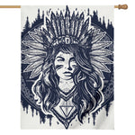 Tribal Native Indian Girl Print House Flag