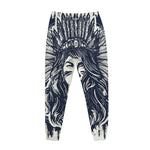 Tribal Native Indian Girl Print Jogger Pants