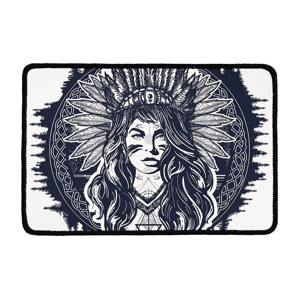 Tribal Native Indian Girl Print Kitchen Mat