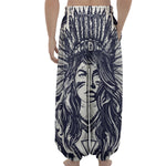 Tribal Native Indian Girl Print Lantern Pants