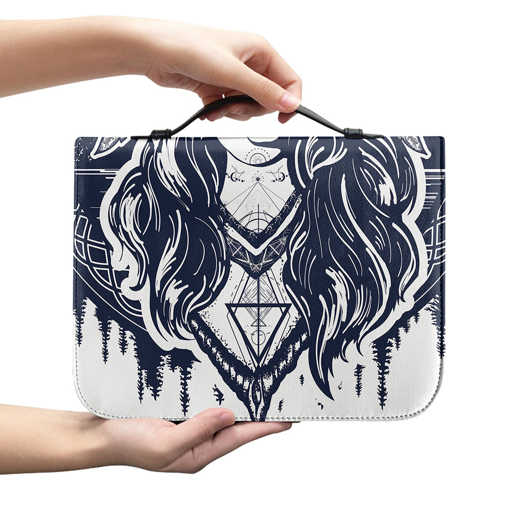 Tribal Native Indian Girl Print Leather Bible Cover