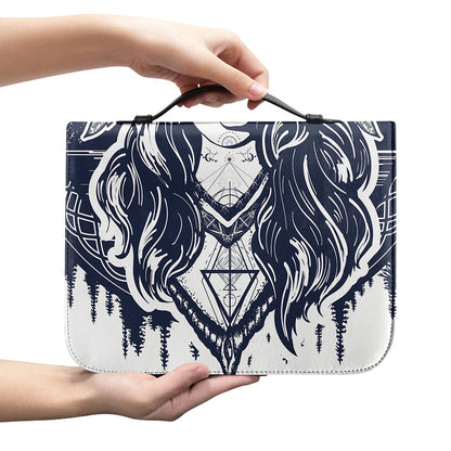 Tribal Native Indian Girl Print Leather Bible Cover