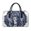 Tribal Native Indian Girl Print Leather Duffel Bag