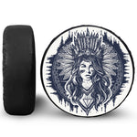 Tribal Native Indian Girl Print Leather Spare Tire Cover