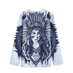 Tribal Native Indian Girl Print Long Sleeve Short Coat