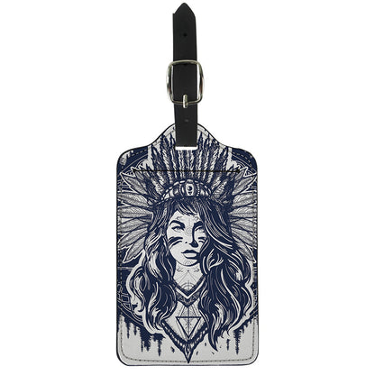 Tribal Native Indian Girl Print Luggage Tag