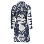 Tribal Native Indian Girl Print Men's Bathrobe