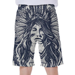 Tribal Native Indian Girl Print Men's Beach Shorts
