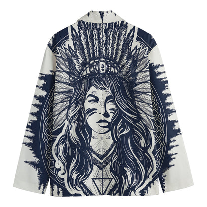 Tribal Native Indian Girl Print Men's Blazer