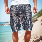 Tribal Native Indian Girl Print Men's Cargo Shorts