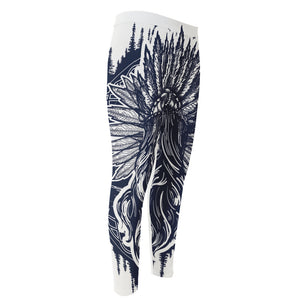 Tribal Native Indian Girl Print Men's Compression Pants