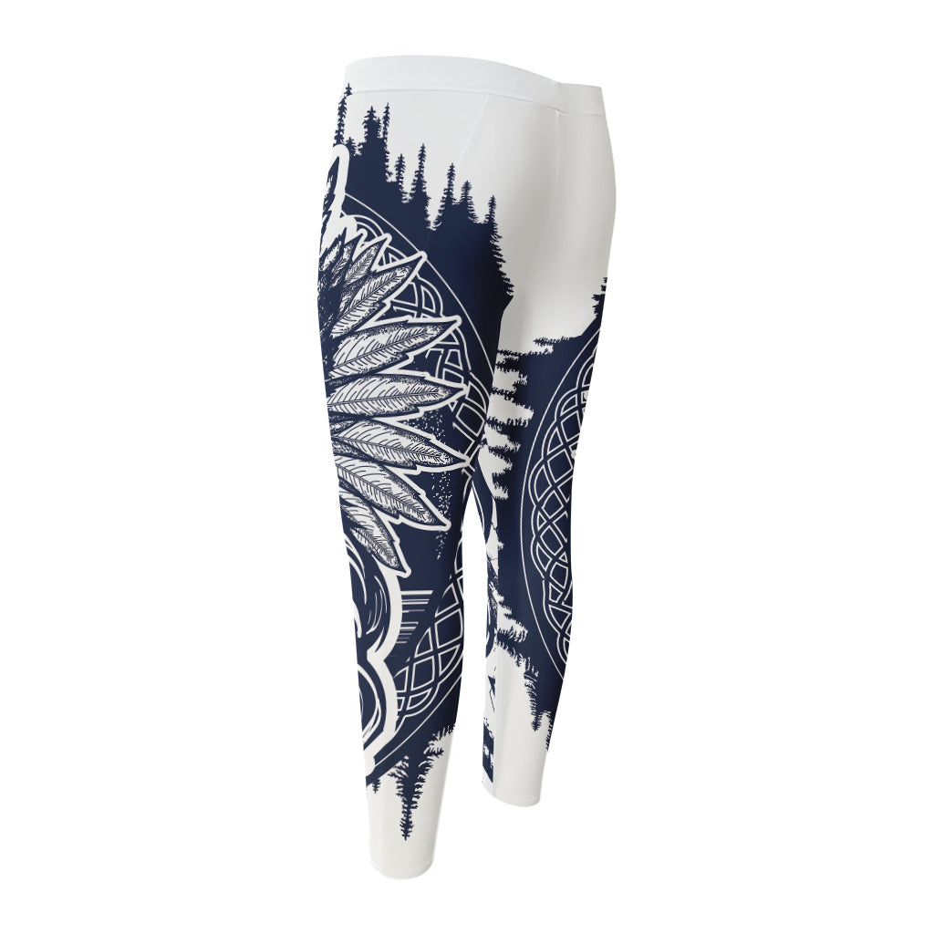 Tribal Native Indian Girl Print Men's Compression Pants