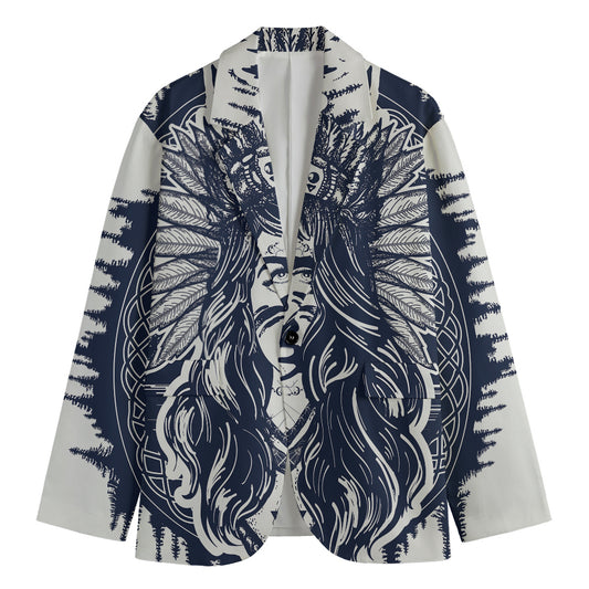 Tribal Native Indian Girl Print Men's Cotton Blazer