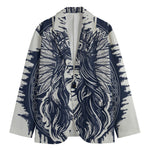 Tribal Native Indian Girl Print Men's Cotton Blazer